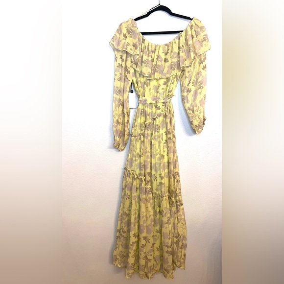 NWT ASTR the Label off shoulder maxi dress size large - Picture 7 of 13
